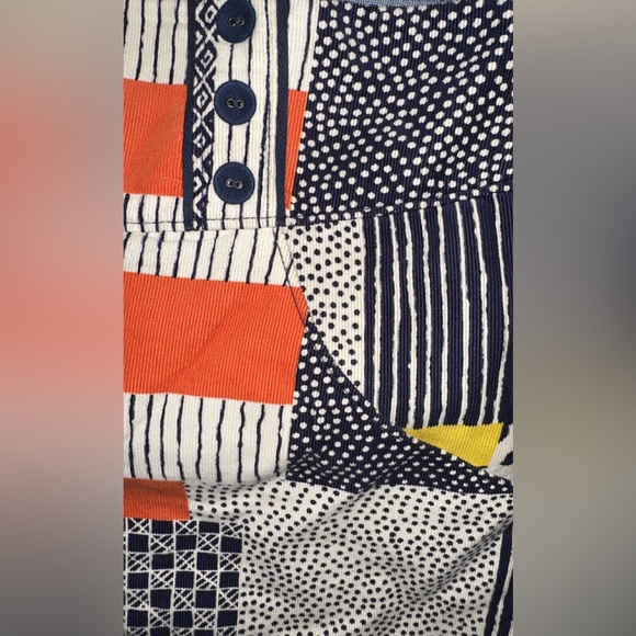 Patchwork Corduroy Pencil Skirt with Button Details and Pockets, fully lined - Picture 3 of 4